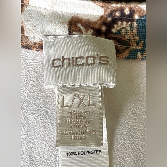 Chico’s Poncho | Size L/XL | Printed Sueded Paisley Multi-Colored Boho - Picture 7 of 10